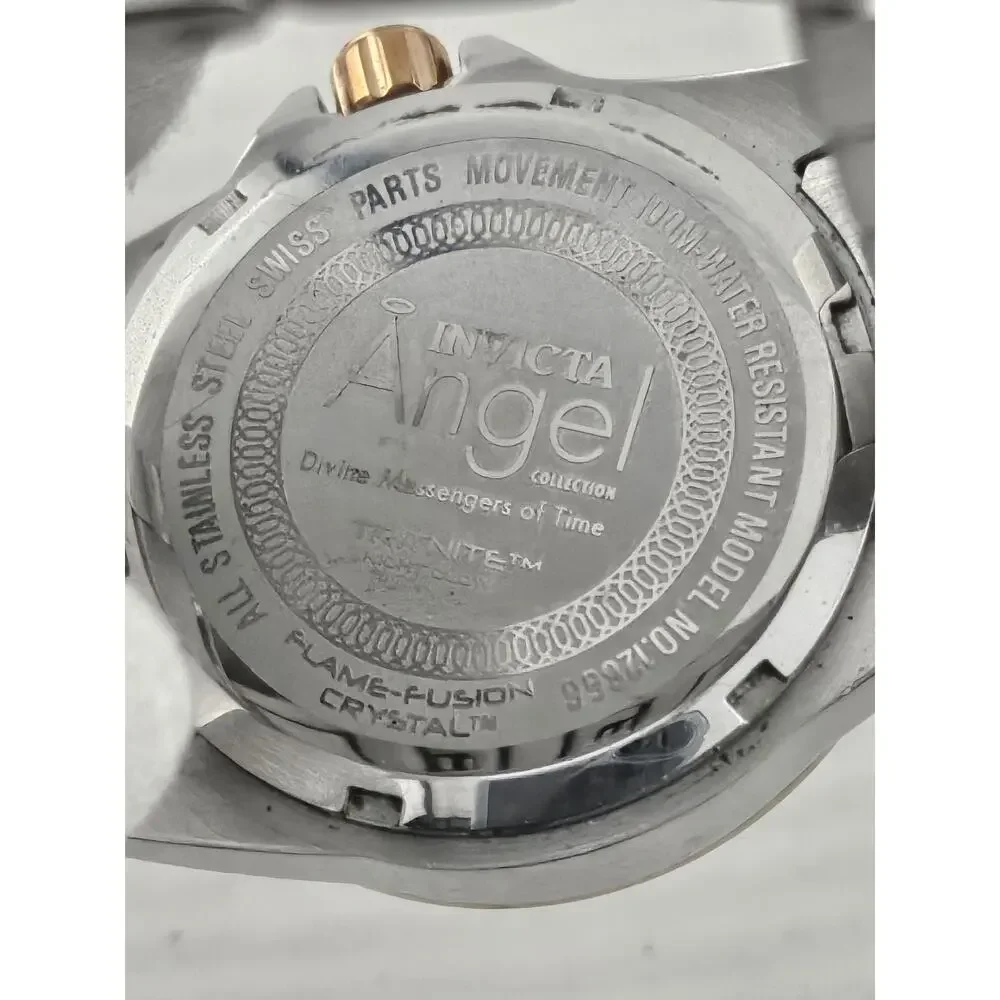 Ladies Invicta Angel 12666 Swiss Parts Date Rose Gold Quartz New Battery Runs